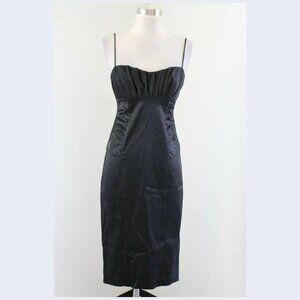 NWT David Meister black ruched bodycon cocktail dress 4